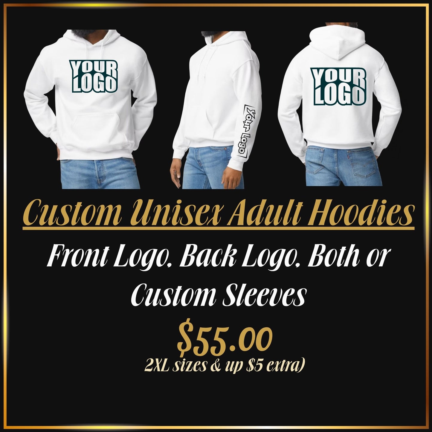 Custom DTF Printed Adult Hoodies | Personalized Adult Custom Apparel