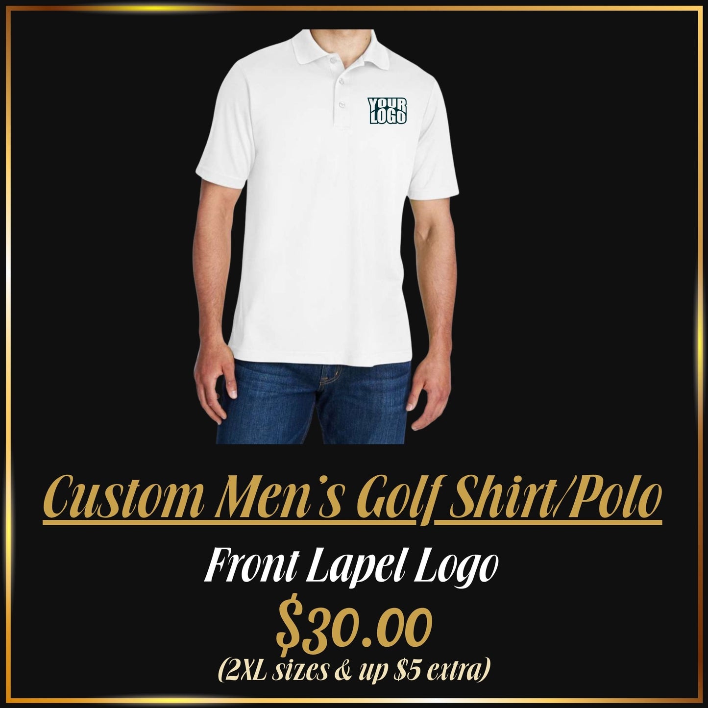 Custom Embroidered Moisture Wicking Men’s Golf Shirt | Personalized Performance Polo