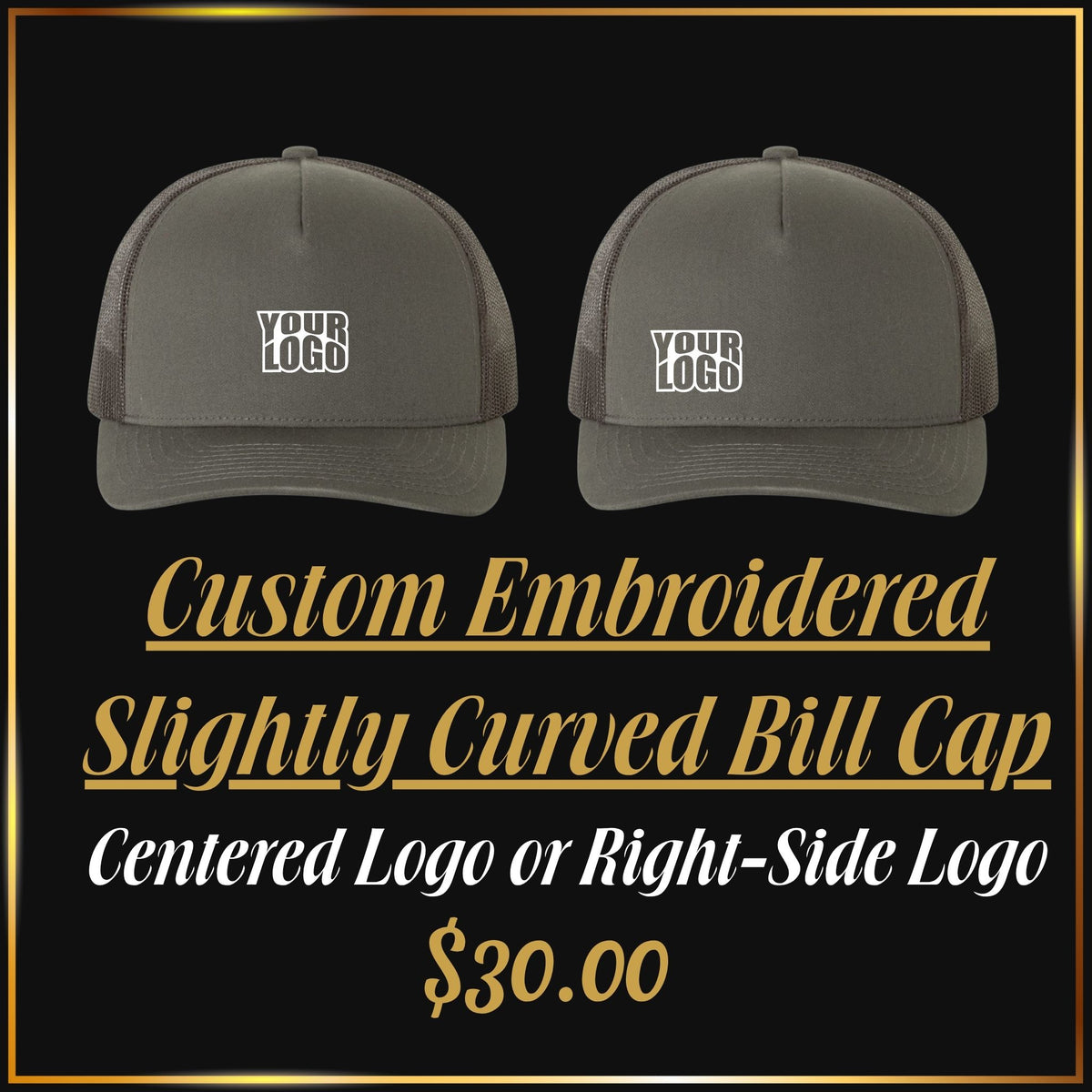 Custom Embroidered Slightly Curved Bill Cap | Personalized Logo Hat
