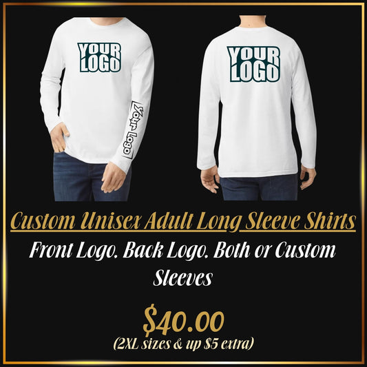 Custom DTF Printed Adult Long Sleeve Shirts | Personalized Adult Long Sleeve Apparel