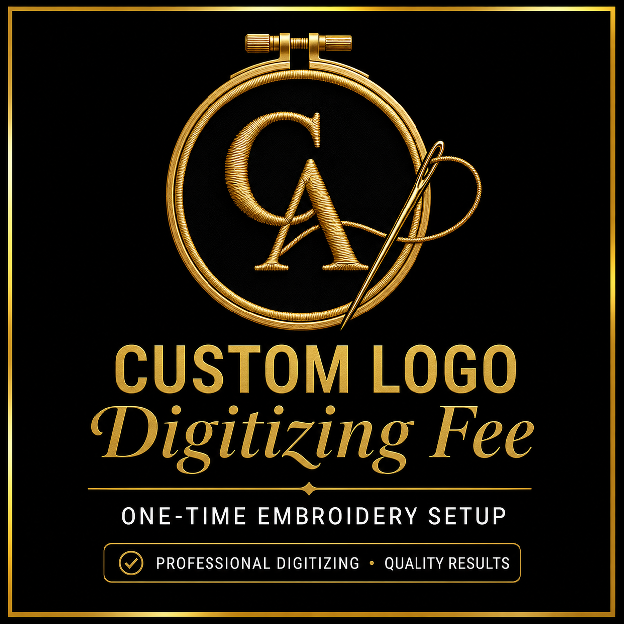 Custom Logo Digitizing Fee for Embroidery | One-Time Setup Charge