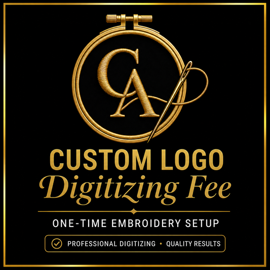 Custom Logo Digitizing Fee for Embroidery | One-Time Setup Charge