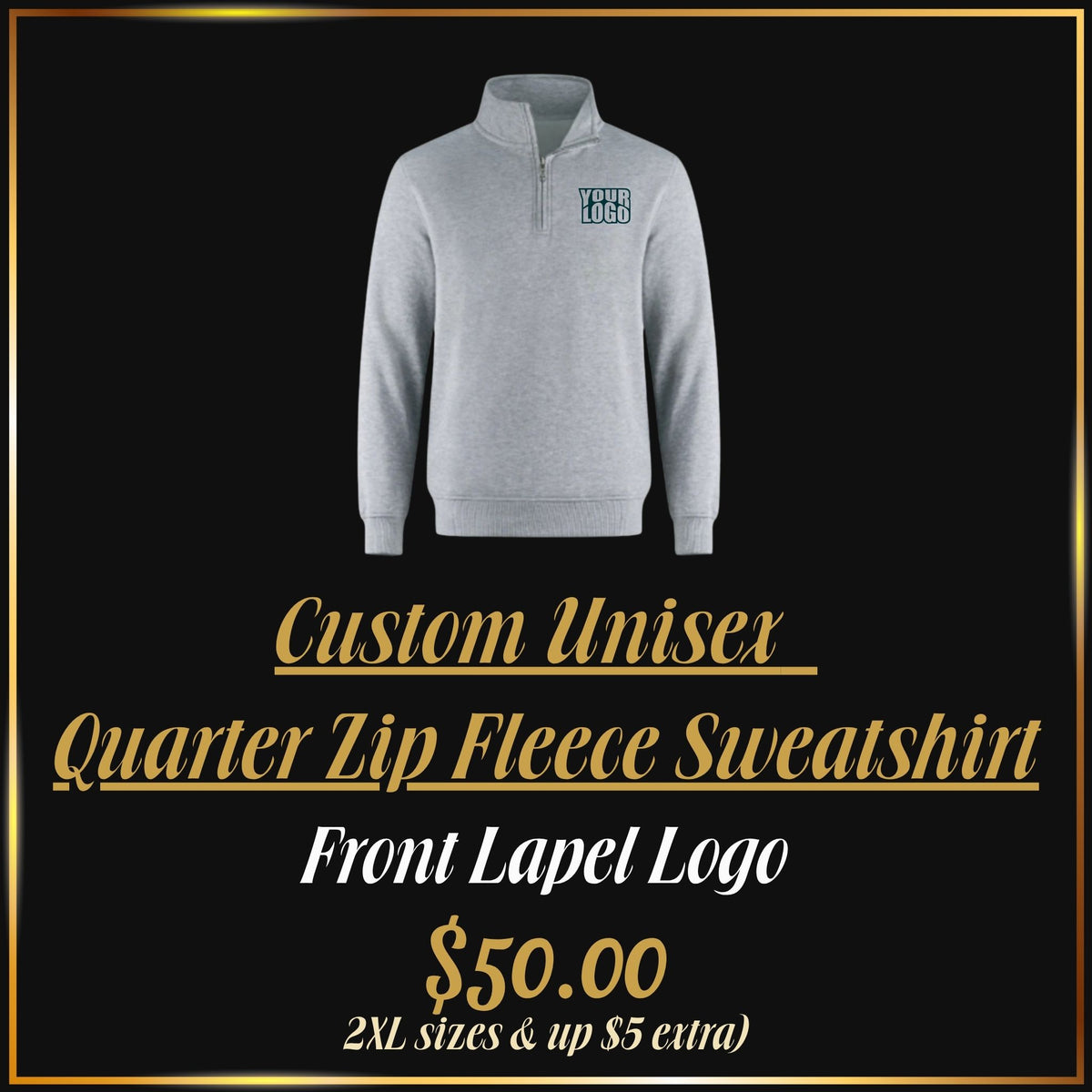Custom Embroidered Unisex Fleece Quarter Zip Pullover | Fleece Quarter Zip Pullover
