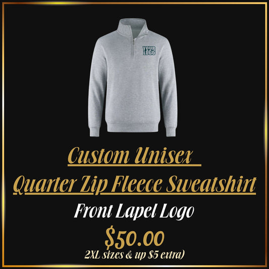 Custom Embroidered Unisex Fleece Quarter Zip Pullover | Fleece Quarter Zip Pullover