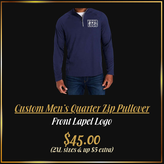 Custom Embroidered Moisture Wicking Men’s Quarter Zip Pullover | Personalized Performance Quarter Zip Pullover