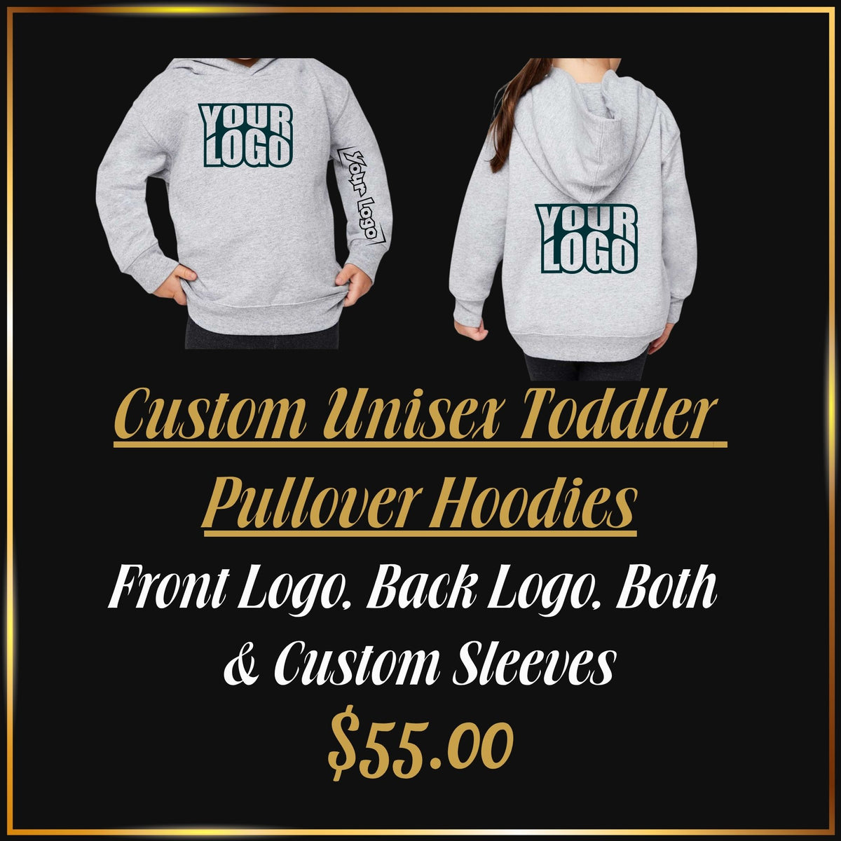 Custom DTF Printed Toddler Pullover Hoodies | Personalized Toddler Custom Apparel