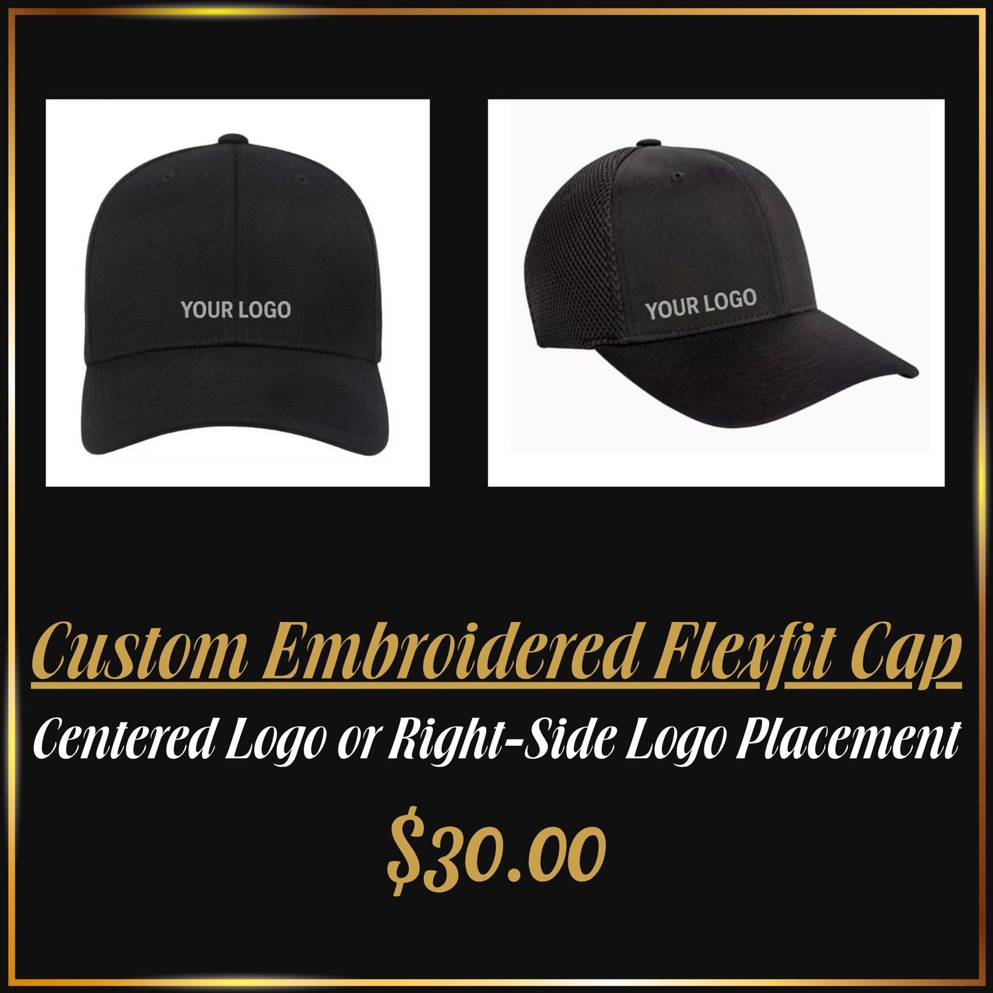 Custom Embroidered Flexfit Ball Cap | Personalized Logo Hat