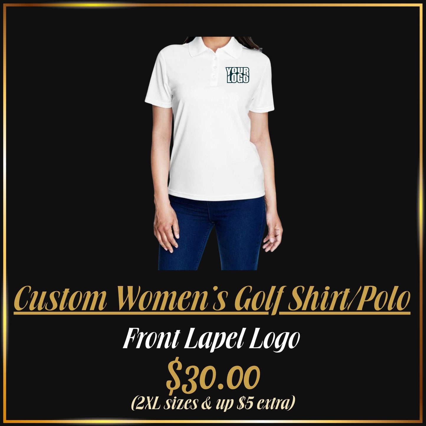 Custom Embroidered Moisture Wicking Women’s Golf Shirt | Personalized Performance Polo