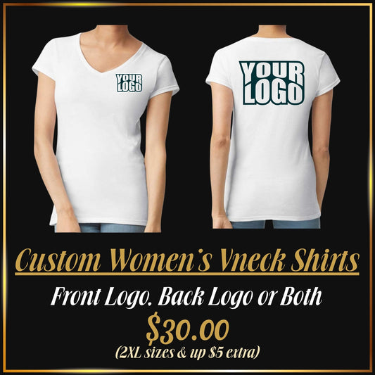 Custom DTF Printed Women’s V-Neck T-Shirts | Personalized Women’s Apparel