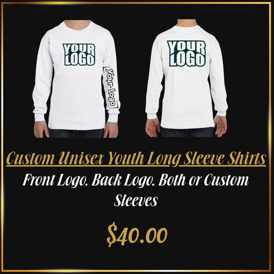 Custom DTF Printed Youth Long Sleeve Shirts | Personalized Youth Long Sleeve Apparel